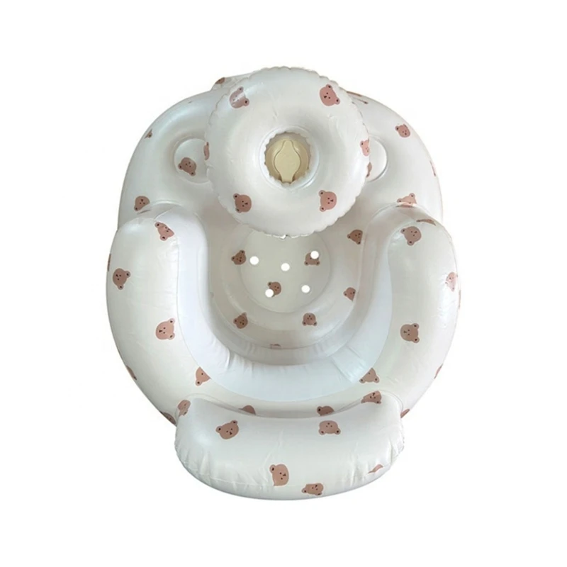 Portable Inflatable Infant Support Sofa Baby Back Support Sofa Backrest Chair Bear Theme Baby Chair for Learning