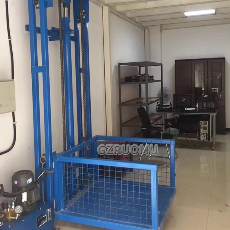 Small Hydraulic Lifting Lift 2M Load 500KG Household Electric Double Rail Platform Factory Hoist