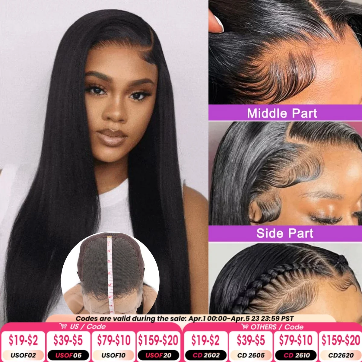 28 インチ 13 × 6 HD レースフロントウィッグナチュラルブラック