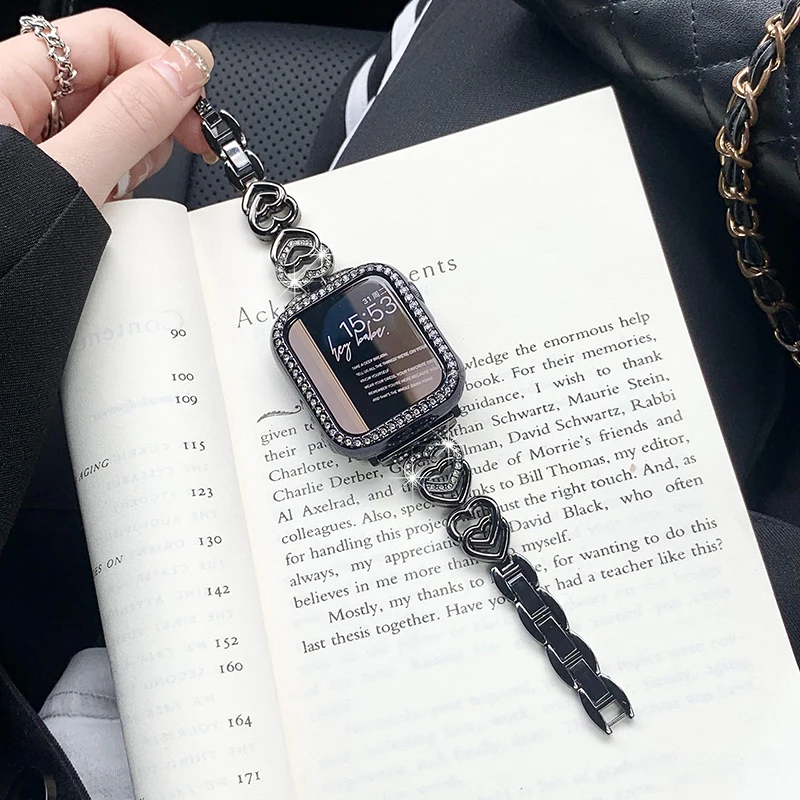 Elegant Diamond Metal Bracelet for Apple Watch - Women's Jewelry Strap