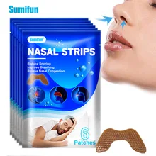 

6Pcs Sumifun Herbal Nose Strips Treat Rhinitis Sinusitis Nasal Congestion Patch Stop Snoring Refresh Breathing Smoothly Plaster