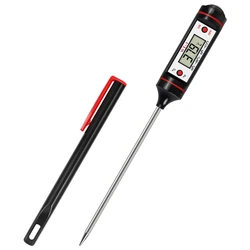 Precision Stainless Steel Probe Kitchen Thermometer (Black)