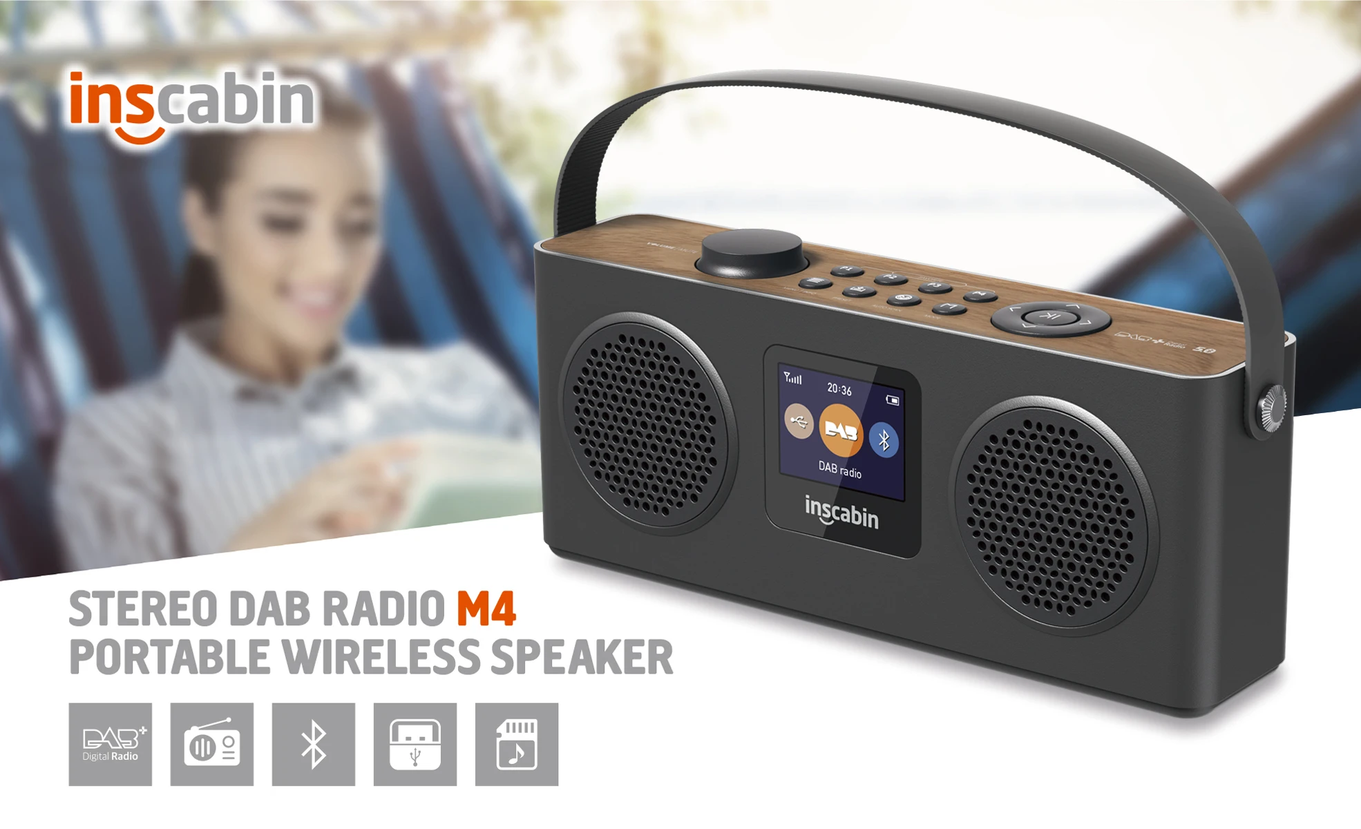 knoop omzeilen Varken Inscabin M4ii Stereo Dab Radio Portable Wireless Speaker With Bluetooth,  Color Screen/fm/beautiful Design/rechargable Battery - Radio - AliExpress