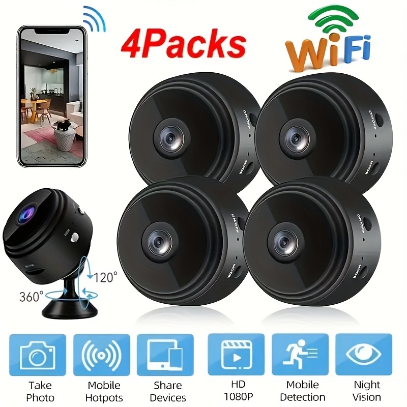 1/4pc New Camera Wireless 1080P Night Vision Cam Surveillance Security Video Motion Detect Camcorder Mini Cam Monitor Smart Home