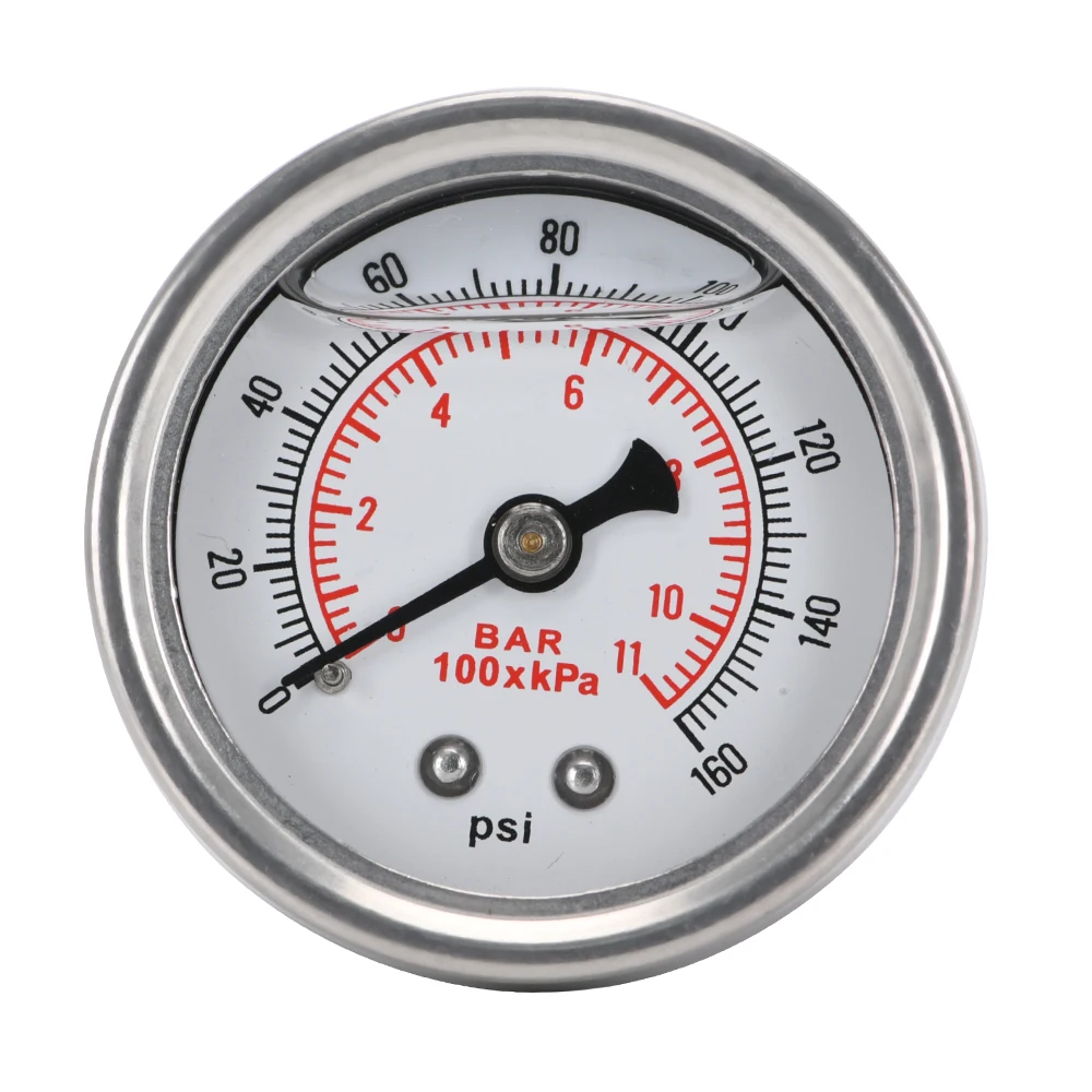 VR-Fuel Pressure Gauge Liquid 0-100 psi / 0-160psi Oil Pressure Gauge Fuel Black / white Face VR-OG33