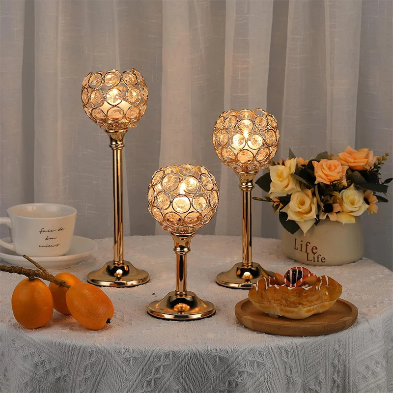Candle Holders Wedding venue floral arrangements hotel window decorations home wedding props gold-colored wrought iron
