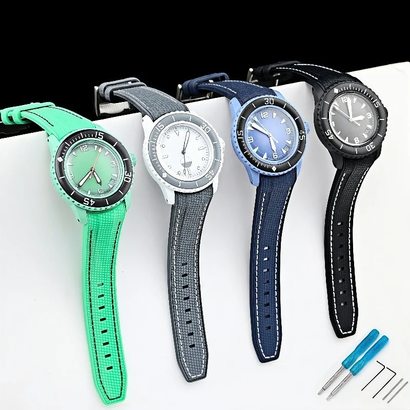 Enhanced Silicone Waterproof Sport Watch Strap for Men - Soft and Durable Wristband Accessory