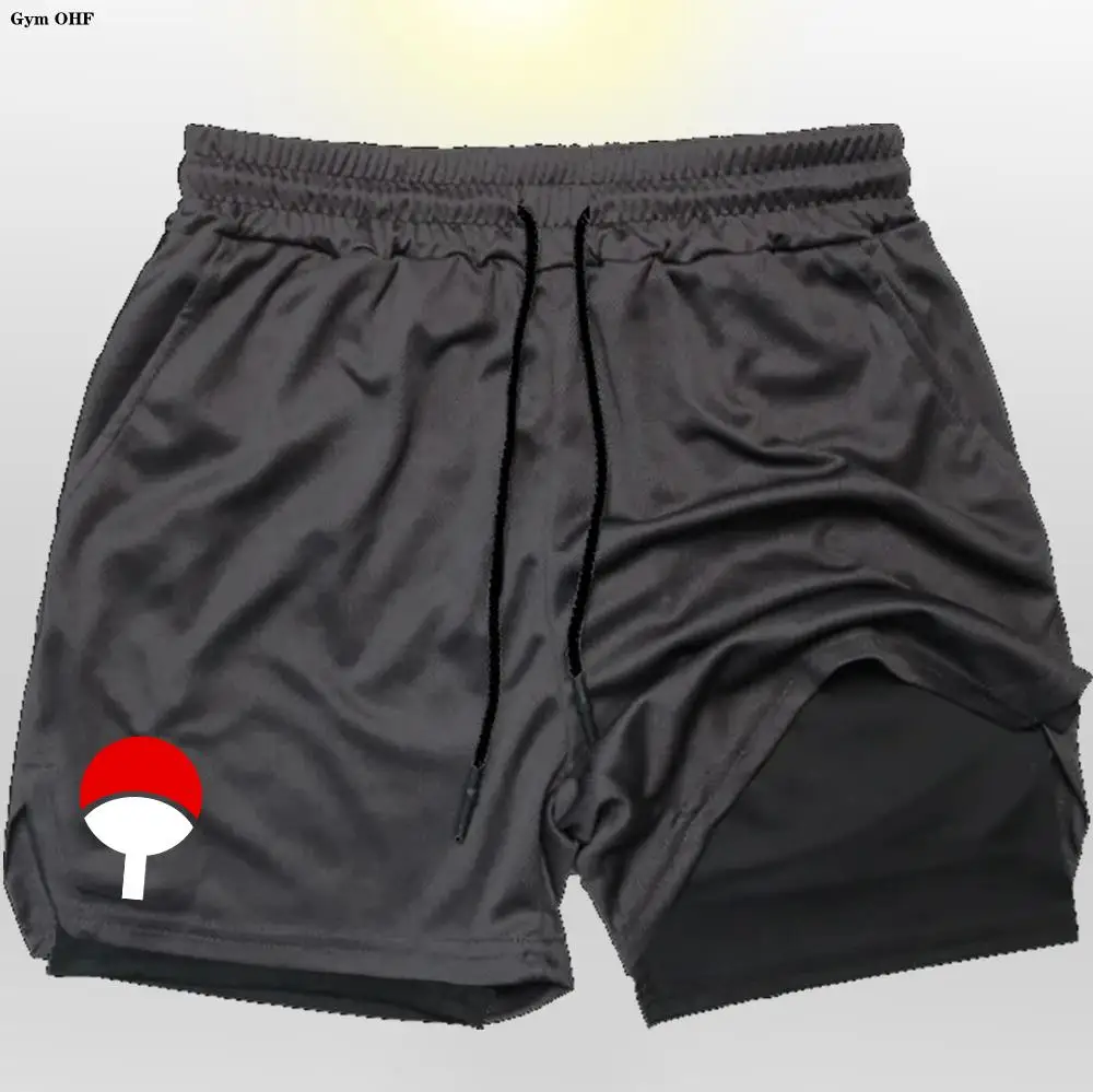 Anime Men's Sport Shorts Cool Sportswear Double-Deck Running Shorts Summer 2 In 1 Bottoms Fitness Training Jogging Short Pants 3