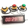 1.5" 29cm LED Countdown Stopwatch Clock with 6cm Button Remote Control, Line Button Reset to School Ninja Unicycle Race Timer 1