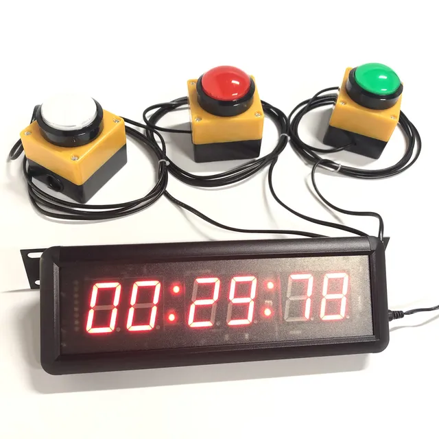 1,5 "29 Cm -Es Led Visszaszámlálás Stopper Óra 6 Gombnyomással, A Vonal Gomb Visszaállítása Az Iskolába Ninja Unicycle Race Timer