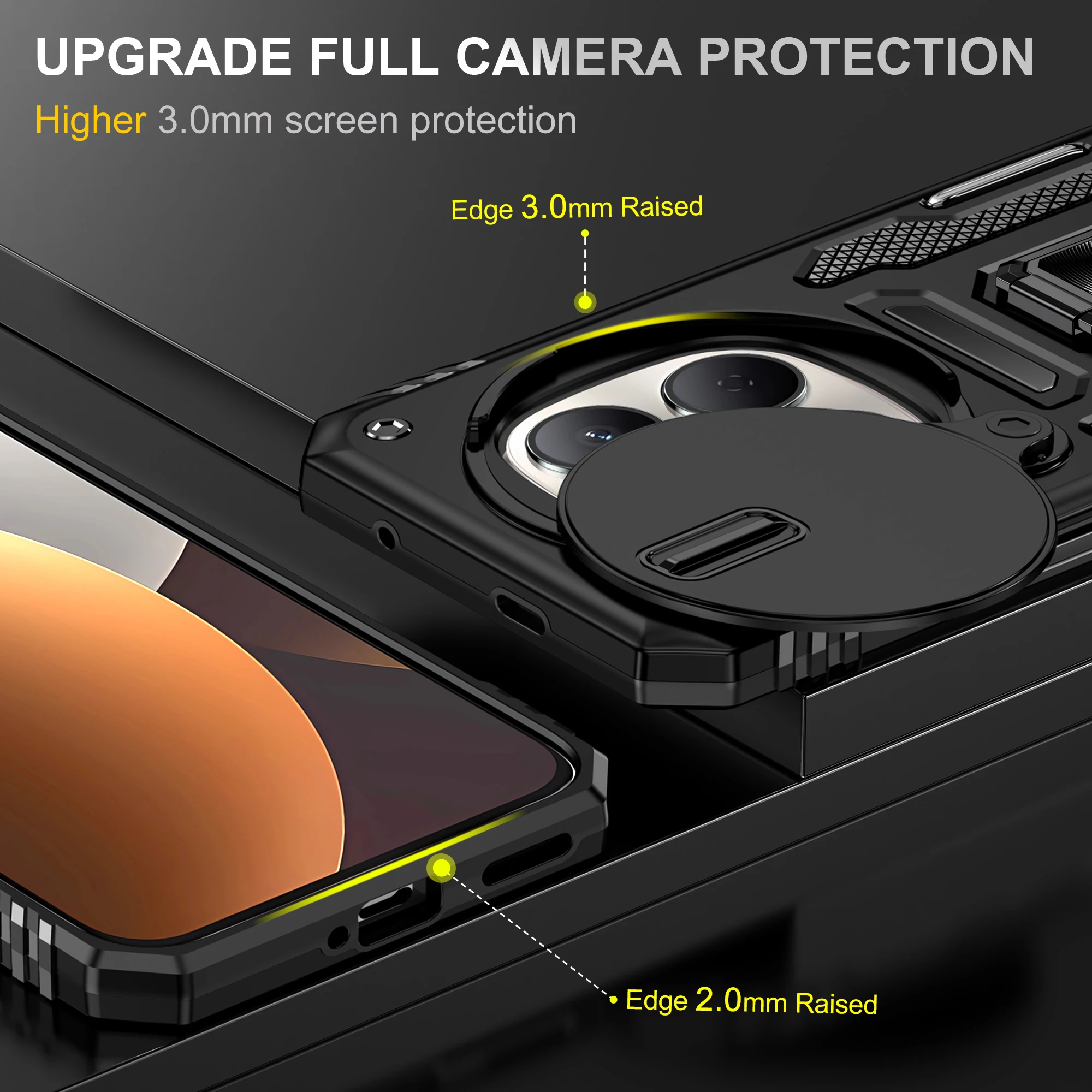 Heavy Duty Case with 360° Kickstand and Camera Protection
