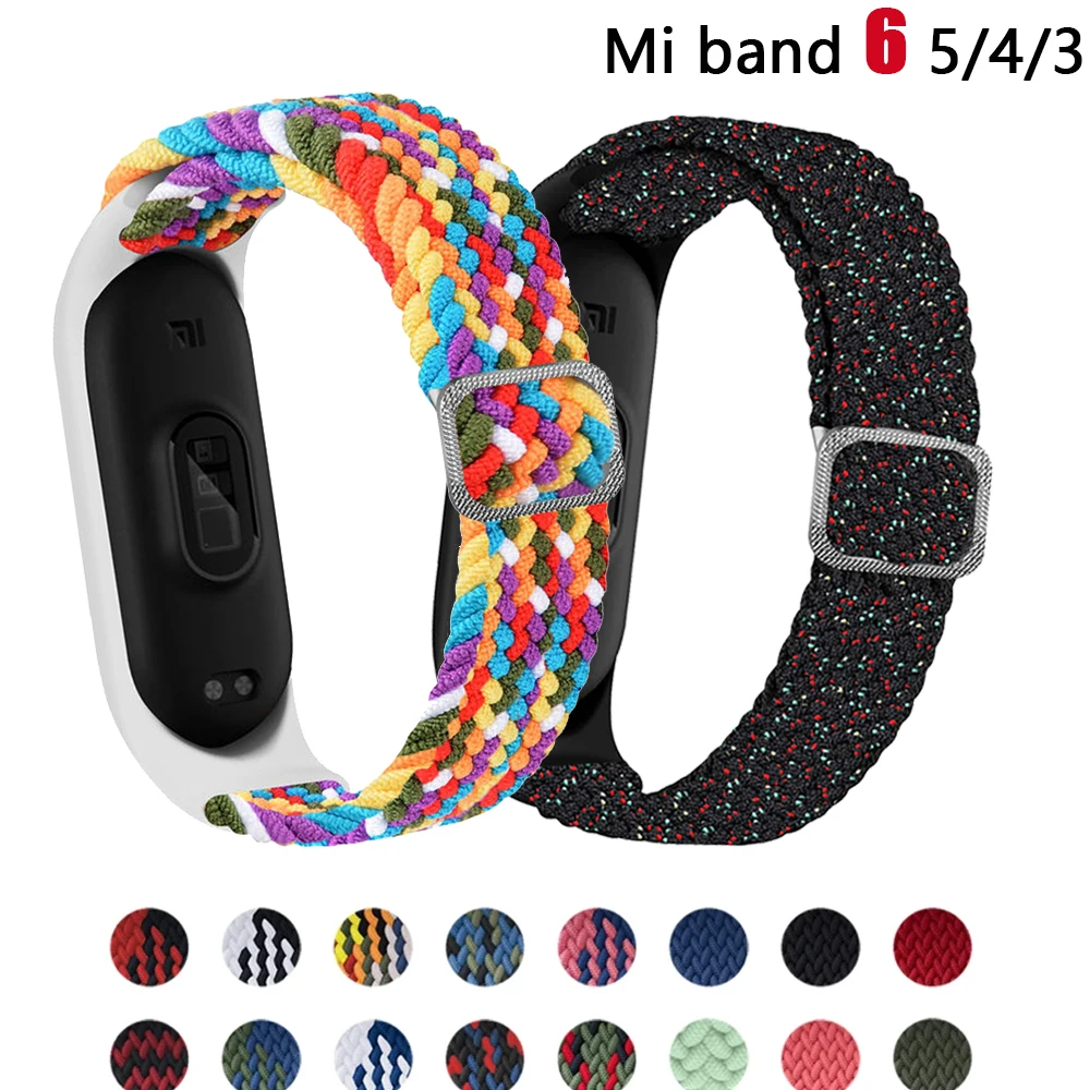 

Ремешок для фитнес-браслета Mi band 6, нейлоновый, регулируемый, эластичный, 5