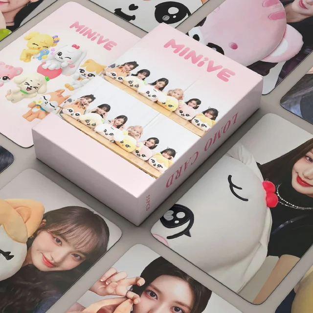 55Pcs/Set KPOP IVE MINIVE Lomo Card Double-sided High Quality Postcard Photo Cards LIZ LEESEO REI WONYOUNG Fans Collection Gift