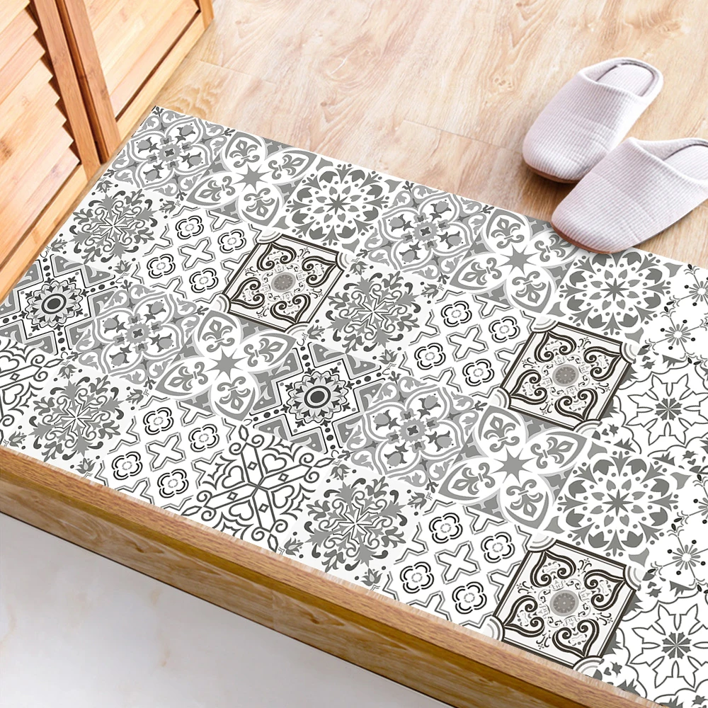 Matte Tile Wall Stickers Home Decoration For Living Room Kitchen Bathroom Floor Wallpaper Self-adhesive Art Mural 29 Style 10Pcs wall stickers floor stickers