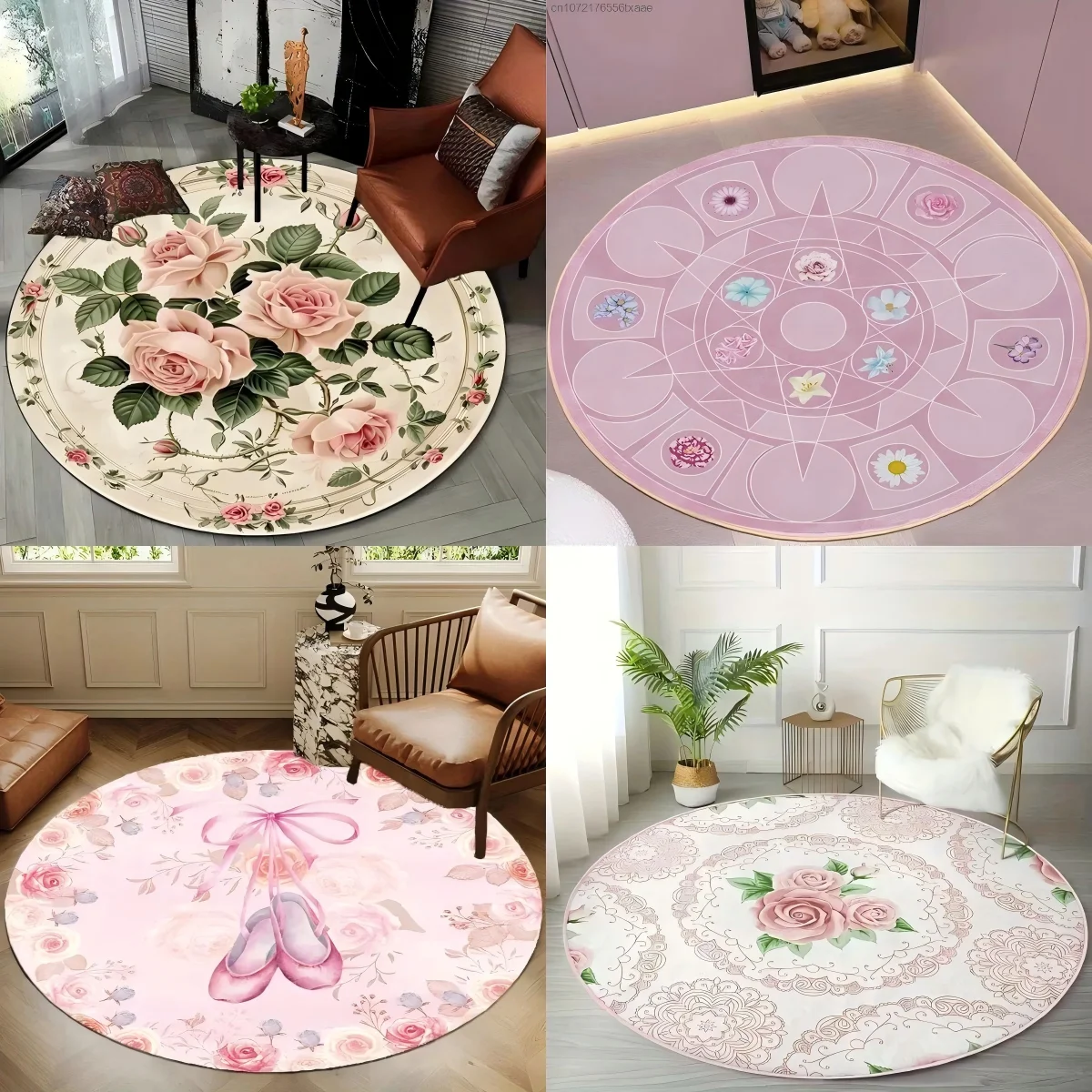 VIKAMA Bedruckter süßer Schlaufenstapel-Teppich, verdickter weicher Teppich für Wohnzimmer, Schlafzimmer und Couchtisch, leicht zu reinigende Fußmatten