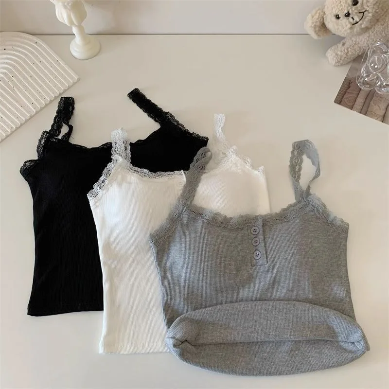 Polyester Lace Camisole Tank Top for Women Summer