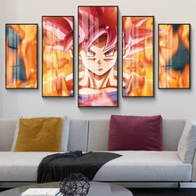 

Bandai Dragon Ball 5 Panel Anime Canvas Painting Goku Wall Poster Print Mural Picture Living Room Home Art Decoration Cuadros
