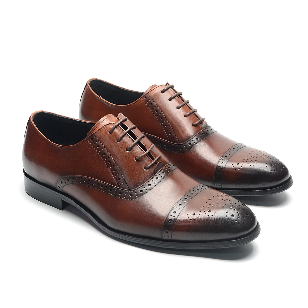 Zapatos Hombre JOYTO Zapatos Oxford Hombre, Brogue Cuero Boda