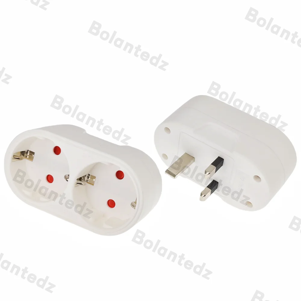 Universal European to UK Plug Adapter - EU to UK Electrical Power Converter