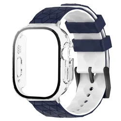 Football Pattern Silicone Strap with Protective Case - 46mm Series 11 10 (UWTr)
