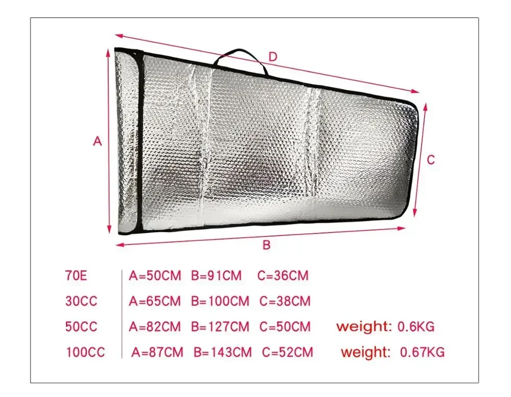 Bubble Layer Protection Wing Tote Bag Pack for 70E 30cc 50cc 100cc RC Airplane Model Silver Can Pack 2 Wings and Carbon Tube