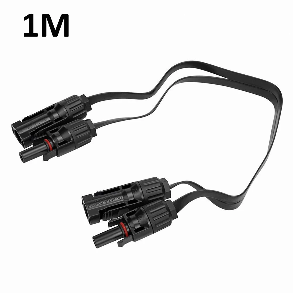 PV Solar Cable Feedthrough 1Pair 4mm/6mm 1M Cable Copper Flat Connection Solar Balcony Door Window Connection Line-Parts