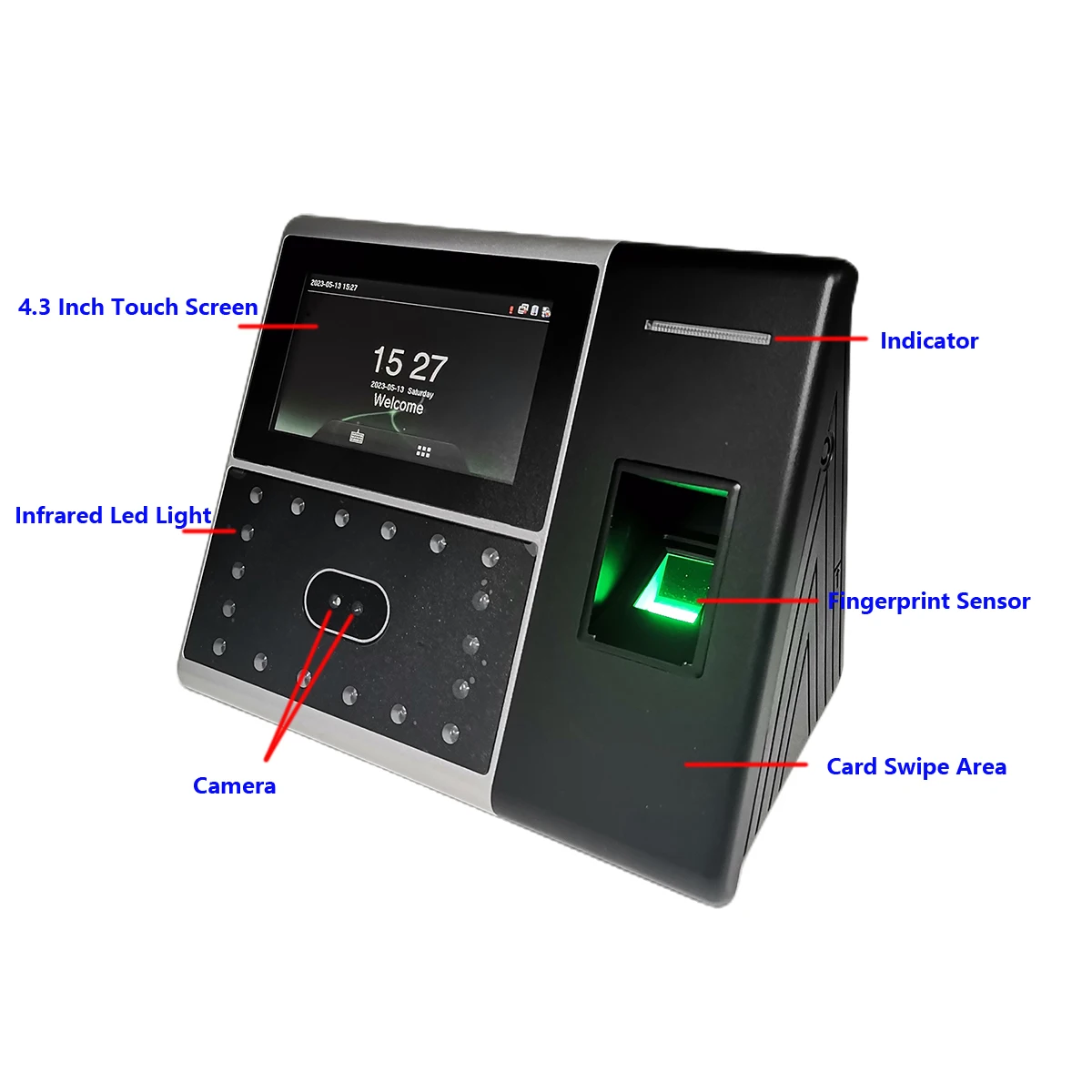 ZKTime 5.0 Battery WiFi Biometric Face Attendance System Fingerprint Employee Attendace Management Electronic Time Clock Device