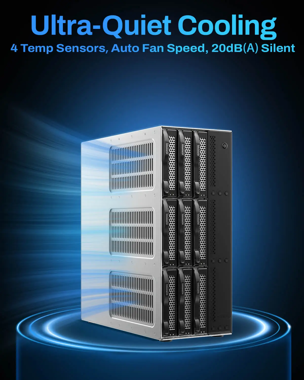 TERRAMASTER D9-320 하드 드라이브 인클로저 - 9베이 USB 3.2 Gen2 10Gbps 외장 HDD 스토리지(디스크 없음)