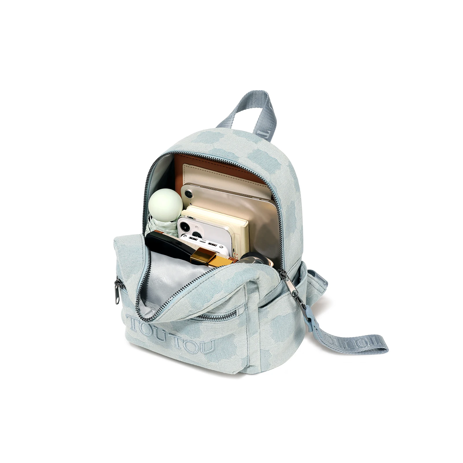 TOUTOU Simple Zipper Backpack, Versatile Bookbag With Adjustable Strap, Casual Solid Color School Bag