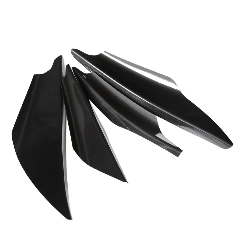 Universal Car Front Bumpers Spoilers Set 4Pcs Carbon Fiber Auto Front Bumper Body Lip Canards Splitter Trim Kits