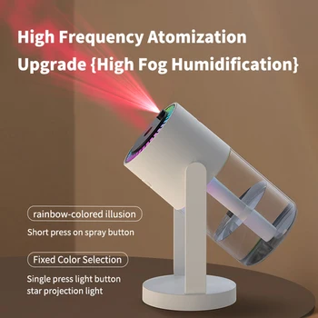 2024 New 280ML Portable Rotating Humidifier Car Diffuser Humidifier with With Projection Lights Colorful Marquee Ambient Light 2