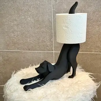 Adorabile decorazione e portaoggetti per il bagno, divertente porta carta igienica a forma di cane/gatto/leone che si stira.