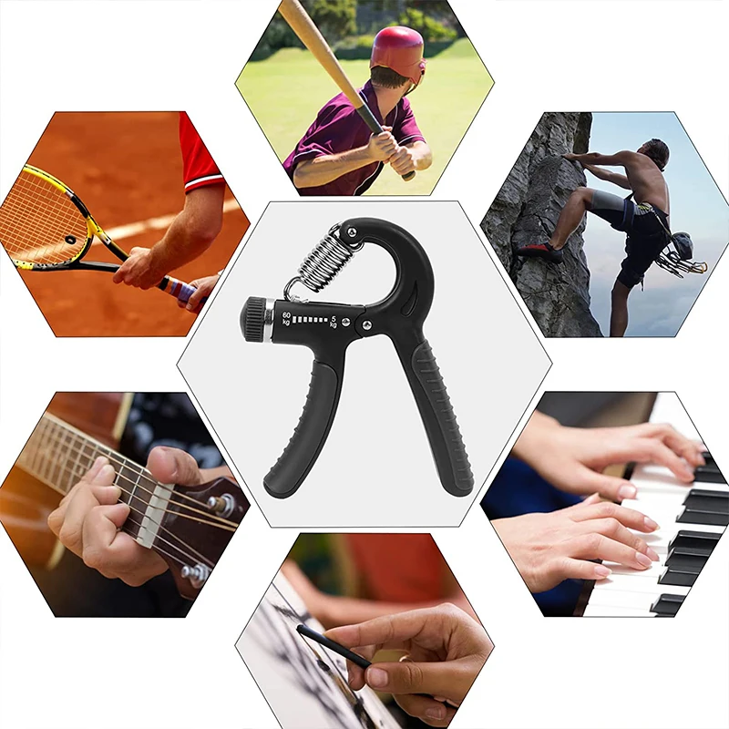 Adjustable Non-Slip Grip Strength Trainer with Stainless Steel Spring for Hand and Forearm Enhancement