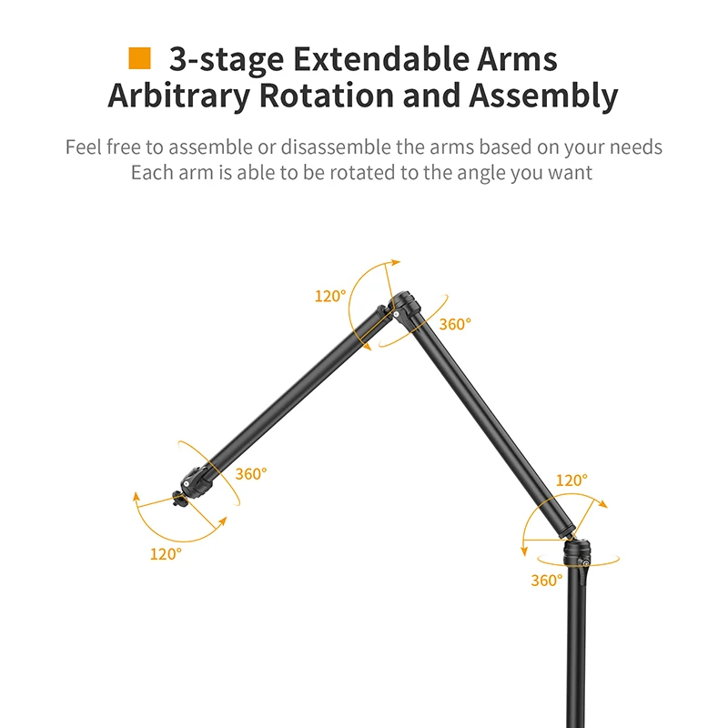 Light Stand VIJIM LS08 04 06 Desk Mount C-clamp Flexible Arm Extend With 360&deg; Ballhead Mic Ring Light Bracket