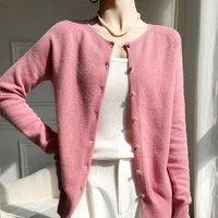 WinvyNee Women 100% Wool Cardigans Sweater Solid Casual Warm Outerwear Knitwear Tops 2024 Autumn Winter Women Clothing B1263018 - Image 3