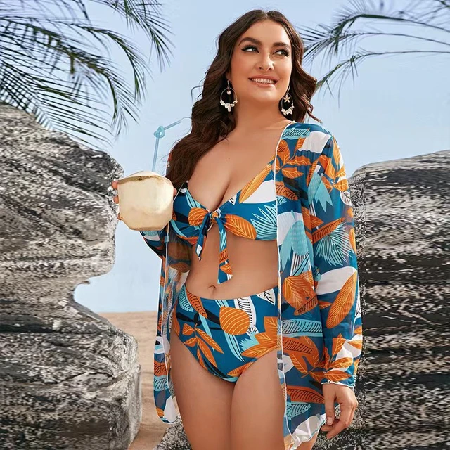 3 Piece Swimsuit Cover Plus Size  Women Plus Size Swimwear Sexy 3 Piece -  Sexy 3 - Aliexpress