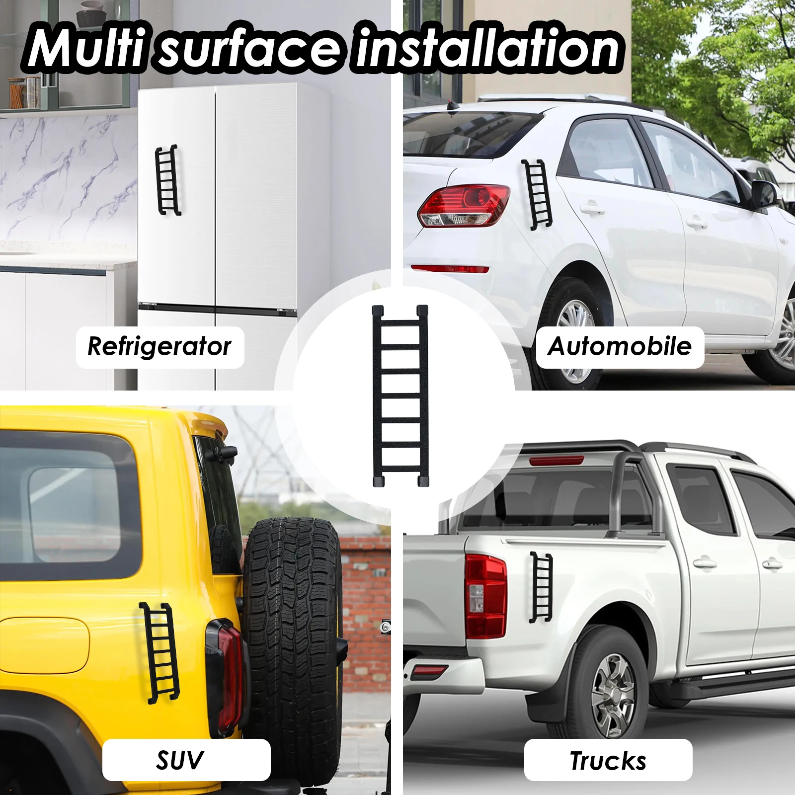 Widdle Wadder Little Ladder Magnet for Car 8inch Mini Decorative Little Ladder Mount to Multiple Surfaces Aluminum Alloy