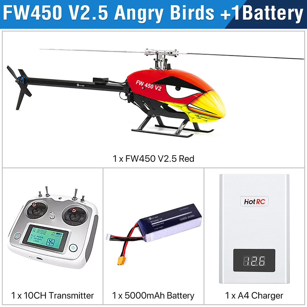 Fly Wing 성인용 원격 제어 RC 헬리콥터, FW450 V2.5, RTF GPS 앱, 자동 반환 RC 드론 헬리콥터, RC 장난감, RC 부품
