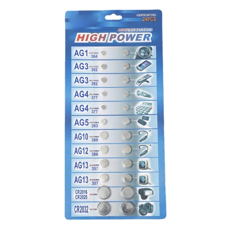 

AG1/AG3/AG4/AG5/AG10/AG12/AG13 for Calculators Watch CR2025 Button Coin Cells