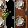 Black Retro Geometric Design Pattern Table Runner Restaurant Decoration Table Runner Wedding Holiday Party Table Accessories 4