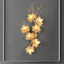 

Modern Maple Leaf All-copper Designer Wall Lamp Light Luxury Post-modern Hotel Villa Branches Personalized Custom Atmosphere
