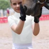 MXLLINA Summer Short Sleeve Equestrian Shirts Girls Breathable Zipper Sport T-Shirt Chirldren Riding Horse Tops Girls 4