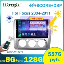 Wondefoo Radio 2 din Android 10 samochodowe PX6 dla ford focus EXI MT 2 3 Mk2/Mk3 2004-2011 stereofoniczna multimedialna nawigacja 2din auto audio