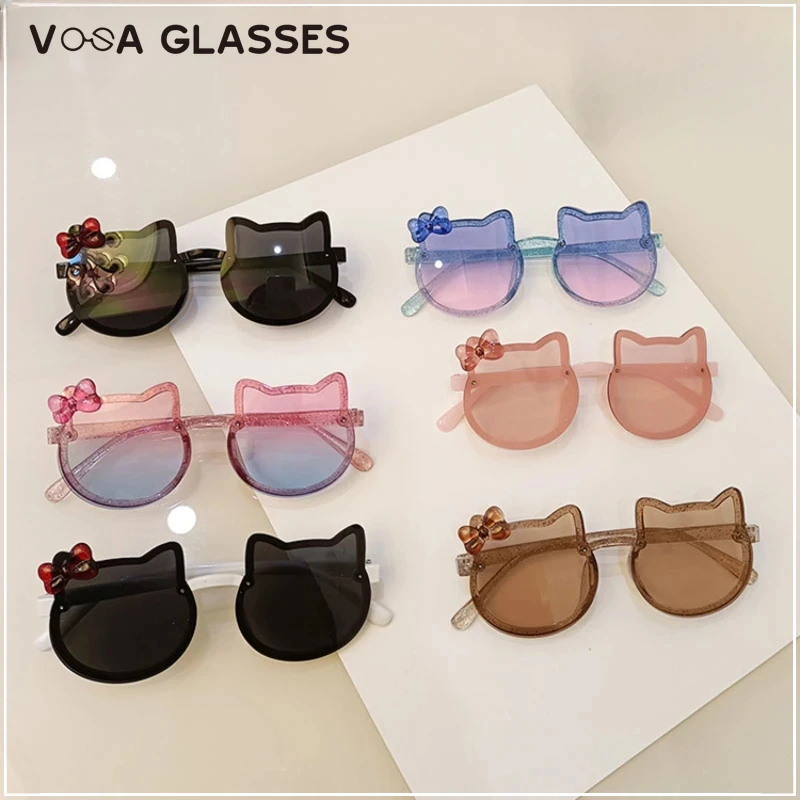 Acrylic Bow Outdoor UV Protection Sun Glasses Baby Girls Children Cute Cat Sunglasses Classic Kids Boy UV400 Eyewear kids sunglasses children sunglasses