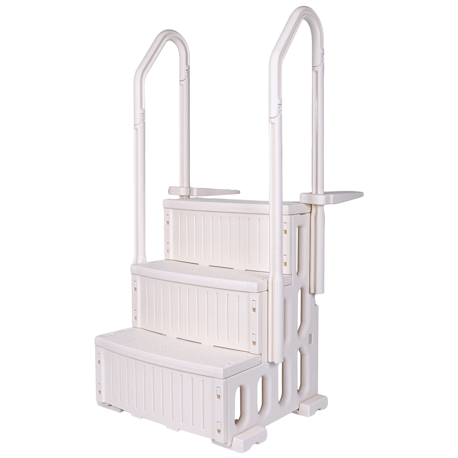 Reinforced Pool Ladder Lightweight Plastic Pool Escalator Detachable Above Ground Pool Step for Various Sizes Swimming Pools