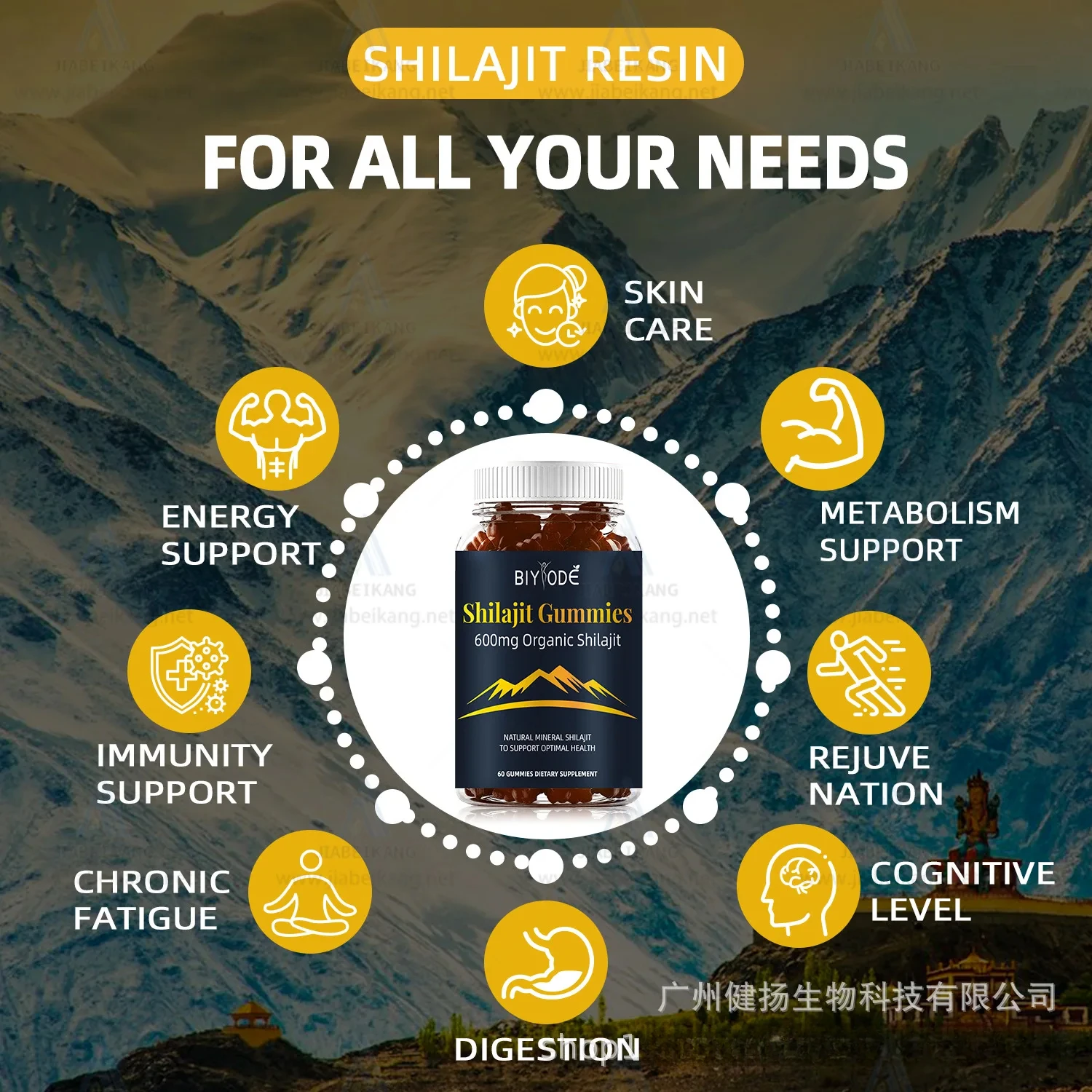 Pure Himalayan Shilajit 60 gummies natural fulvic acid shilajit resin supplements