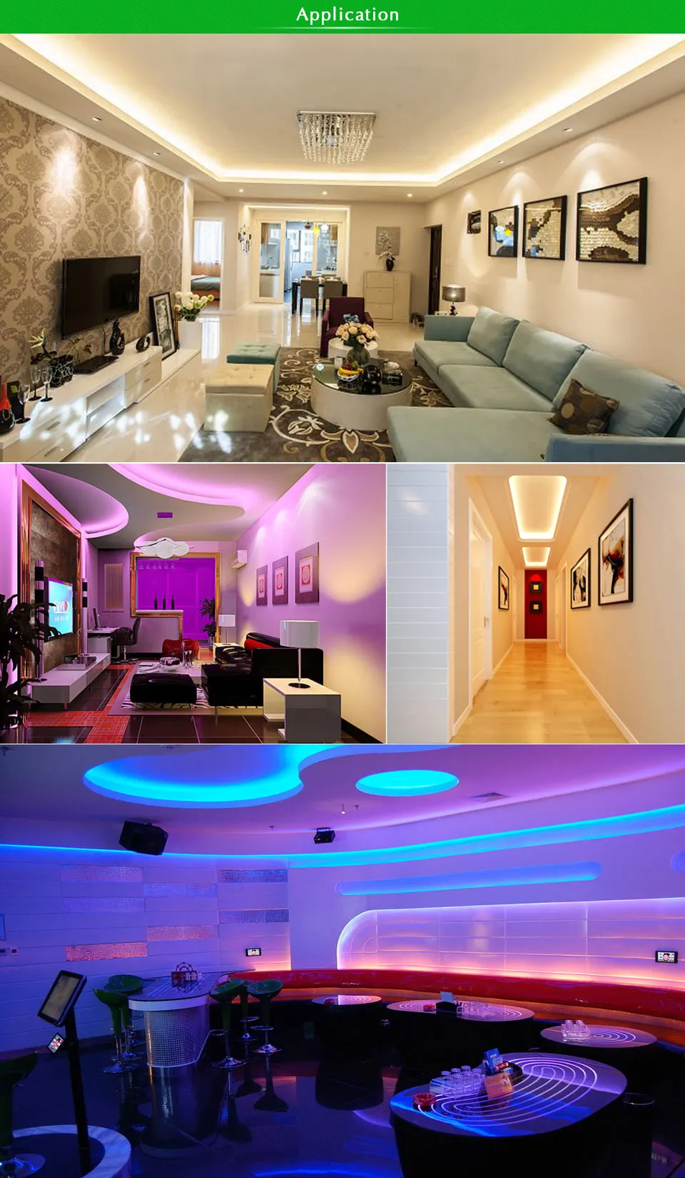 Description Picture 5 of item5M 12V LED Strip Light 2835 Blue Red RGB Led Lights for Room Wall Decoration Lighting 60LEDs/M Flexible LED Diode Tape Ribbon