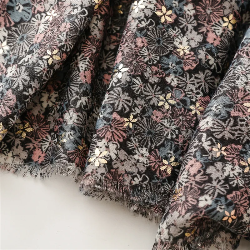 Winter Lurex Glitter Polka Floral Fringe Viskose Schal Schal Dame Hohe Qualität Druck Weiche Pashmina Stola Bufandas Moslemisches Hijab – Detail 12