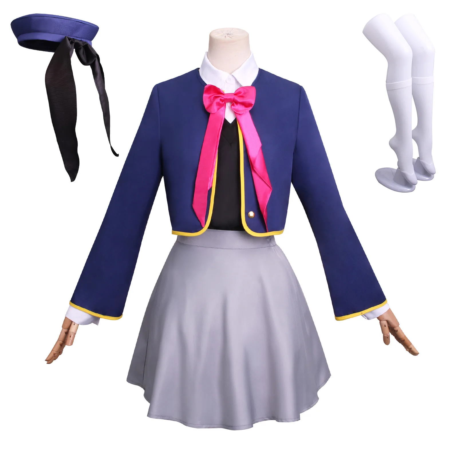 

1 set of 6-piece school uniform JK role-playing costume dress, Japanese high school girl uniform role-playing set for adults