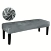 1pc Solid silver fox fur elastic dustproof bench cover with rope decoration and beautification 6